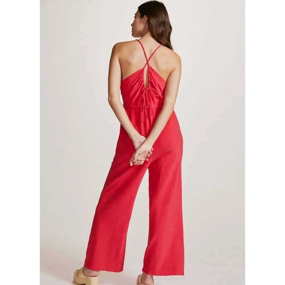 Daily Practice Anthropologie Kit Kat Jumpsuit Dark Pink NWT S - Picture 2 of 3